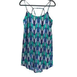 Love 21 Womens Geometric Multicolor Tribal Print Festival Mini Slip Dress Size M